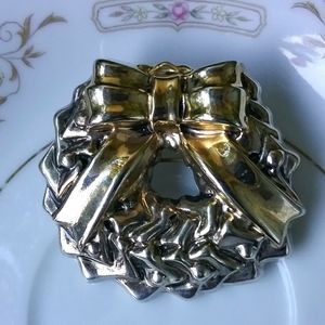 VTG Sterling Silver Upcycled Wreath Brooch/Pendant